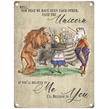 Believe In Me Ill Believe In You Metal Sign, 20cm 