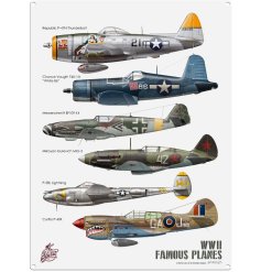 Discover the Ww2 Famous Planes Mini Metal Sign - a must-have for every aviation lover!