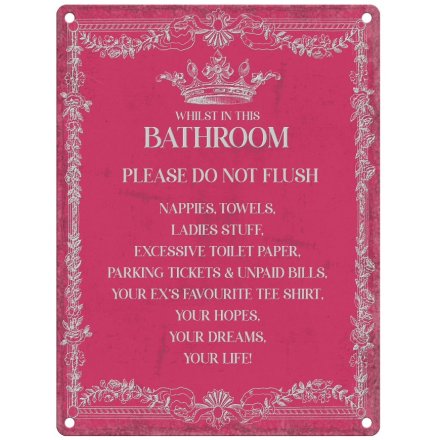 Whilst In This Bathroom Metal Sign, 20cm 