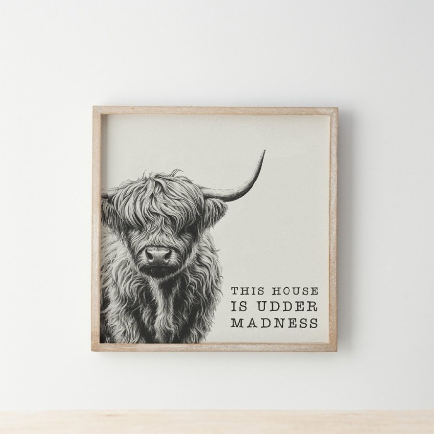 Udder Madness House Wooden Plaque, 25cm