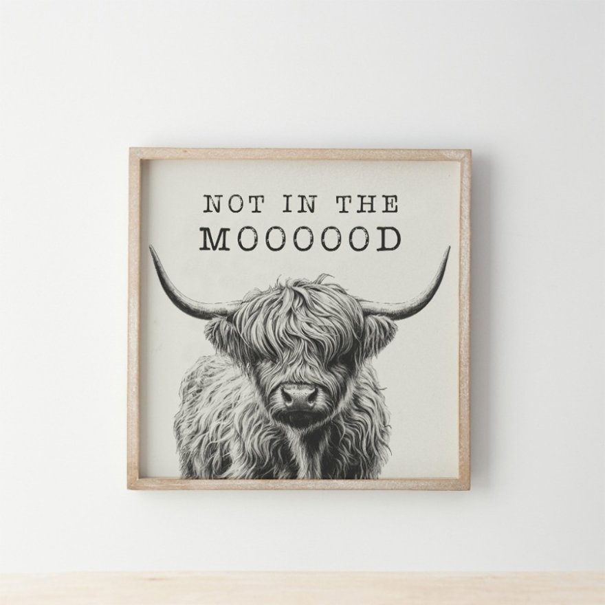 Highland Cow Mooooood Frame, 25cm