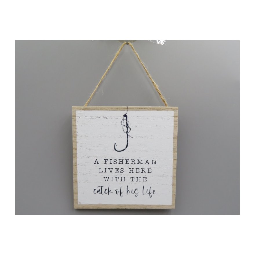 Catch of His Life, Fisherman Wooden Sign, 12cm