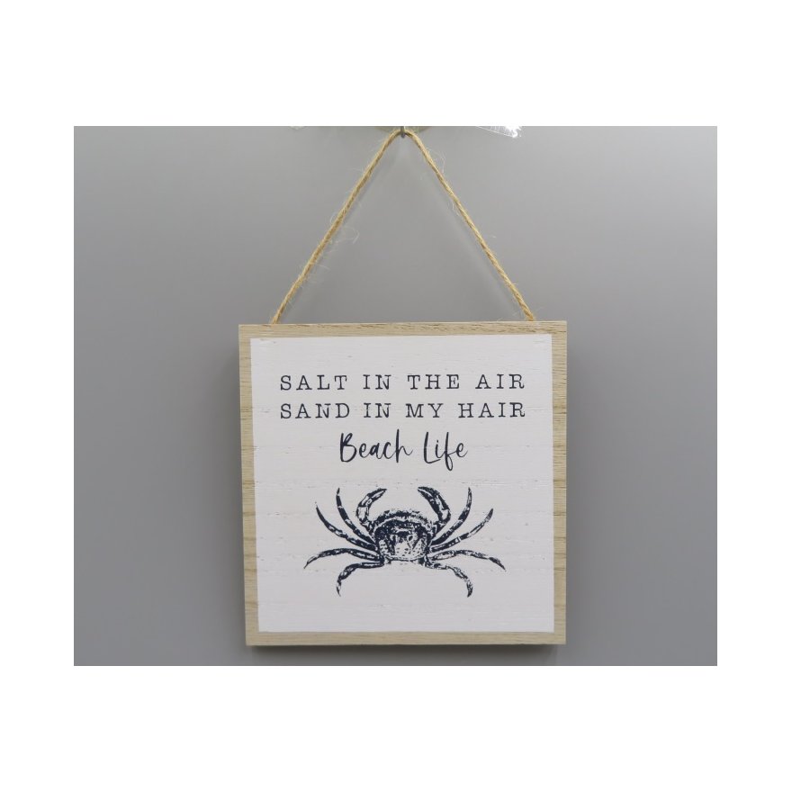 Salt In The Air Wooden Sign Home Decor, 12cm 