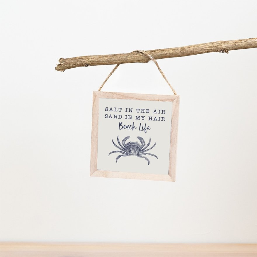 Salt In The Air Wooden Sign Home Decor, 12cm 