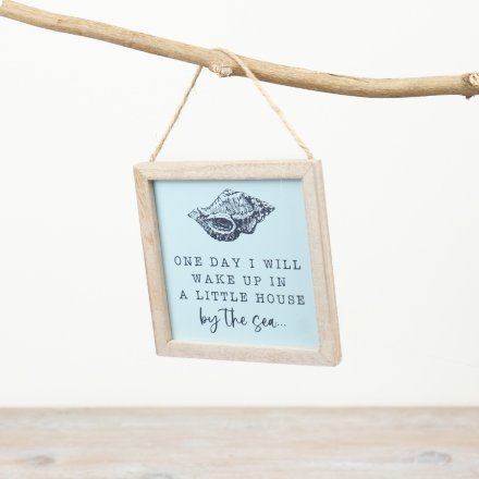 12cm Wooden Sea Shell Sign 