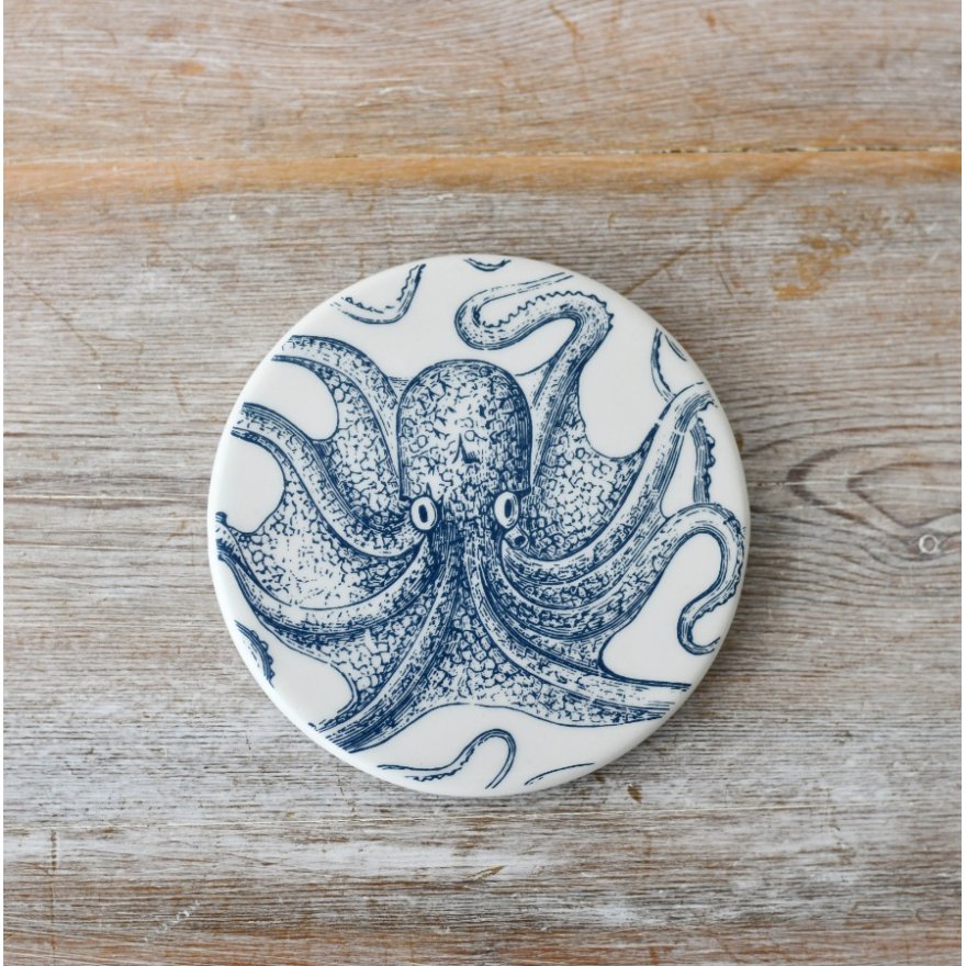 Round Octopus Coaster, 10cm