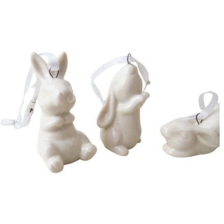 3/A Hanging Porcelain Rabbit, 5cm 