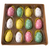 Bright coloured with spots wooden egg decoration 