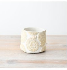 Add coastal charm to your home with this charming seashell planter 