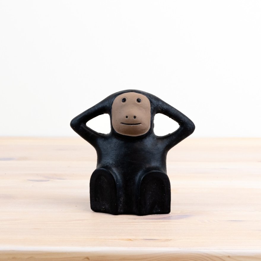 Sitting Monkey Figurine, 14.5cm