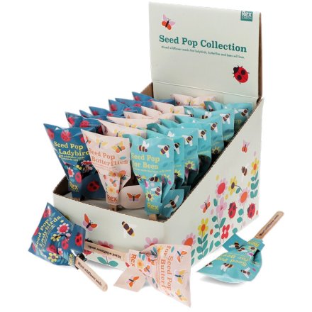 "Vibrant mix of 3 seed pops filled with assorted wildflower seeds."