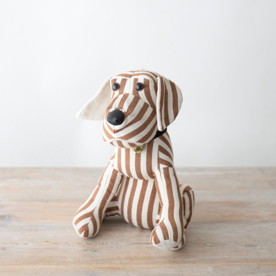 Sitting Stripped Dog DoorStop