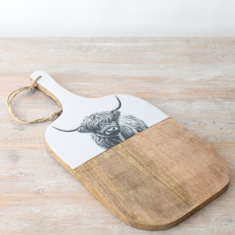 Wood / Highland Cow Chopping Board, 50cm
