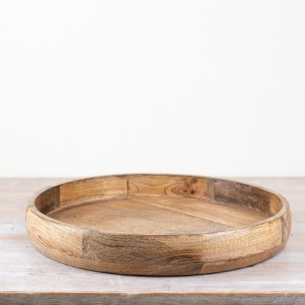 Wooden Round Bowl. 40cm 