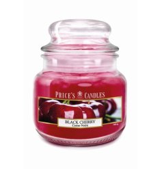 Indulge in the luxurious scent of juicy black cherries with Prices Black Cherry Candle Jar. 