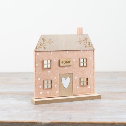Pink House Decorative Ornament, 17cm
