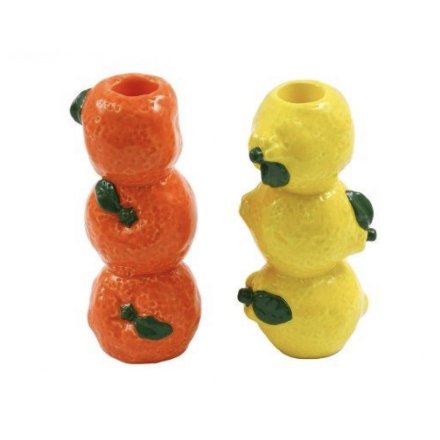 2/A Candle Holder Lemon/Orange, 13cm 