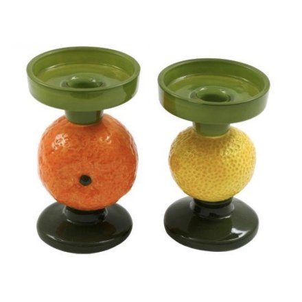 2/A Lemon/orange Candlestick, 15cm 