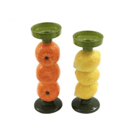 2/A Lemon/orange Candlestick, 25cm 