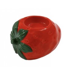 A sweet and juicy strawberry tea light holder. 