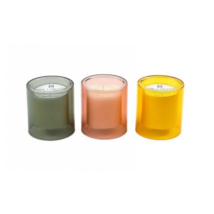3/A Double Walled Glass Candle Pot, 8cm 