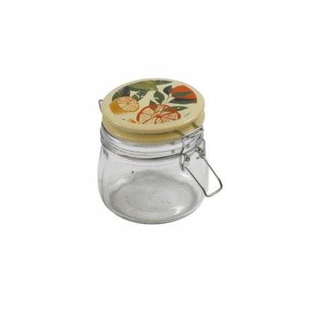 Small Glass Orng/lemon Jar Clip Lid, 10.5cm 