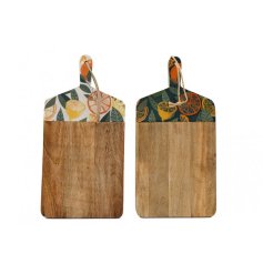 add a pop of colour to your kitchenware with this fruits chopping board