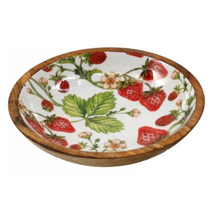 Small Strawberry Enamel Bowl, 25cm 