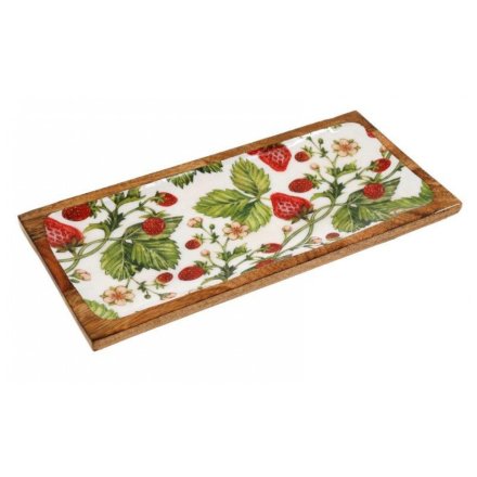 Enamel Strawberry Serving Tray, 40cm 