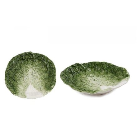 Cabbage Leaf Serving Dish, 23.5cm 