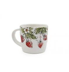charming strawberry design coffee mug 