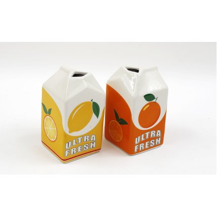 Citrus Carton Vase, 14cm 2 Assorted