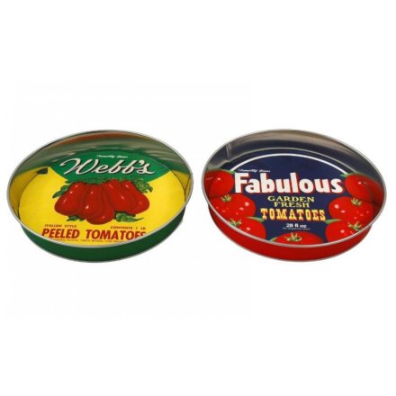 2/A Tomato Round Tin Tray, 28cm 