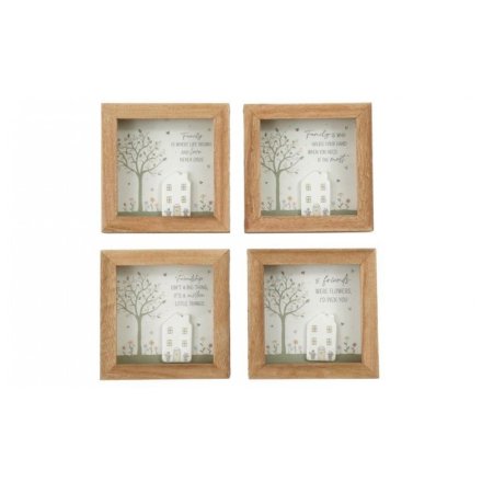 4/A Friends & Family Wooden Plaque, 12cm 