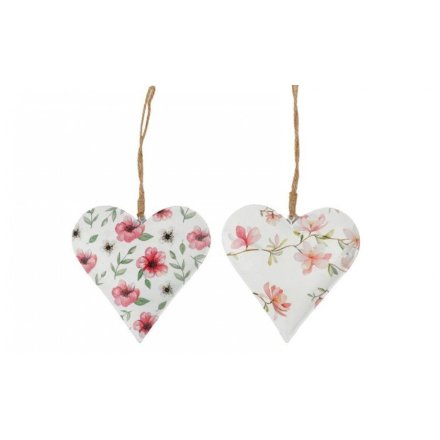 2/A Hanging Flower Design Heart Deco, 15cm 
