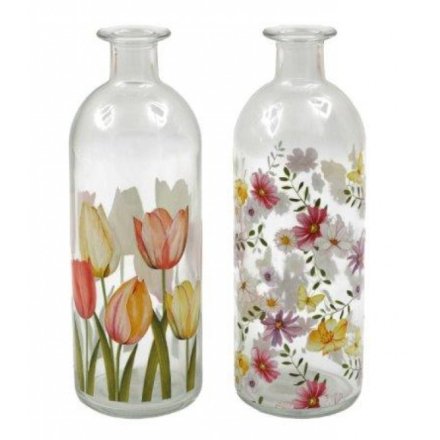 2A Floral Print Vase, 20.5cm