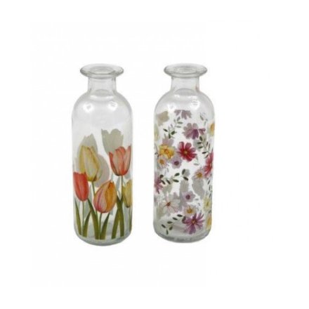 Floral Print Vase, 16.5cm