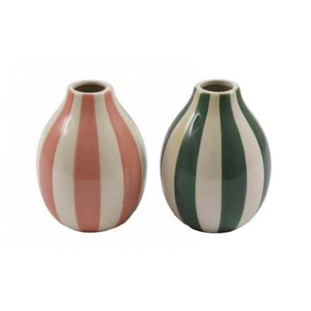 2/A Cabana Stripe Tulip Vase, 13cm 