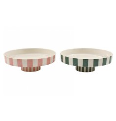 Serve up your sweet creations in style with our elegant stripped cake stand