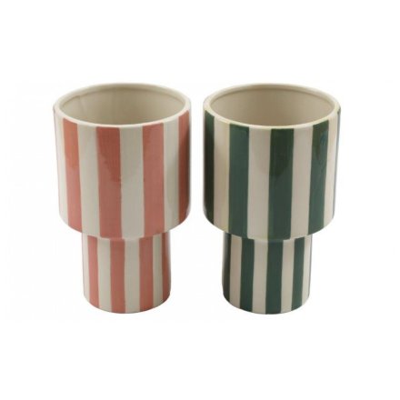 2/A Vase Cabana Stripe Tall , 26cm 