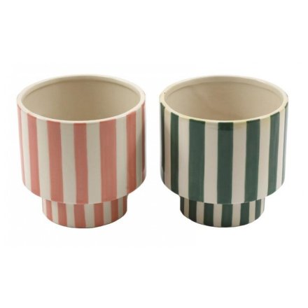 2/A Plant Pot Cabana Stripe, 13cm 