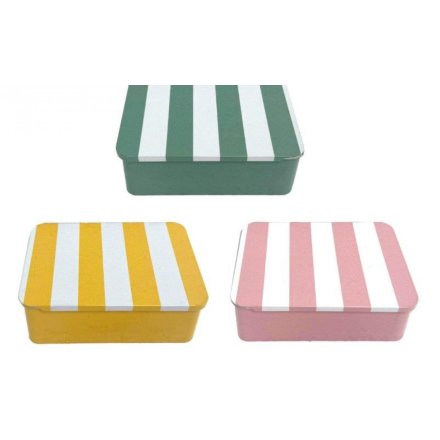 3/A Cabana Stripped Tin Push Pull Lid, 12cm 