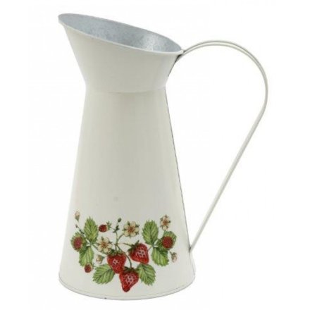 Embossed Strawberry Jug Vase, 24.5cm 