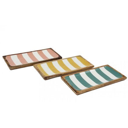 3/A Cababna Striped Serving Tray, 40cm 