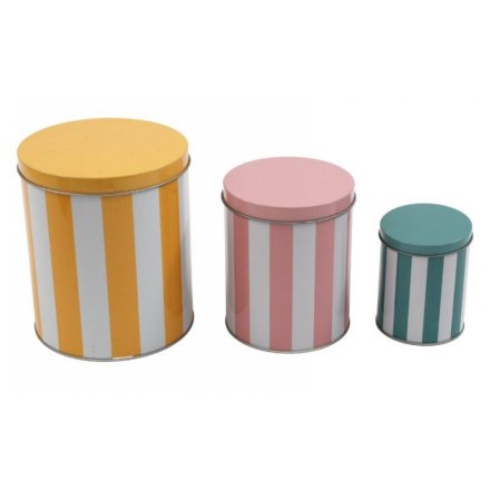 S/3 Cabana Round Tins