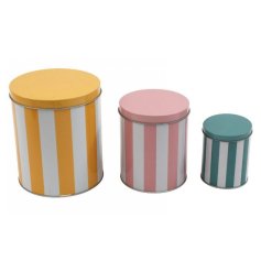 Stay organised in style with our chic Cabana Round Tins. 