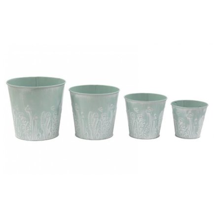 Set of 4 Metal Planters