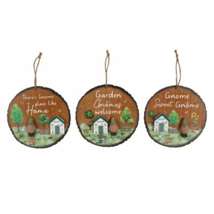 3/A Gnome Sweet Gnome Plaque, 18.5cm 