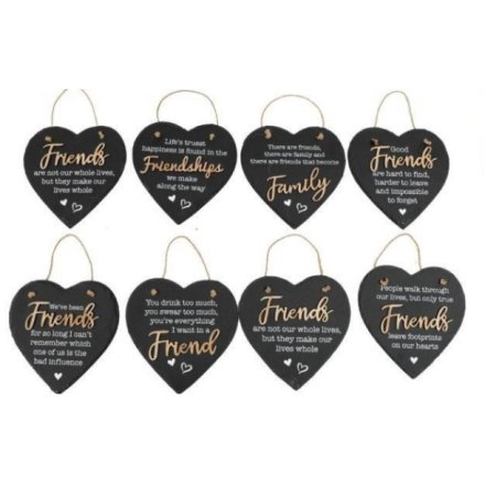 8/A Friends & Family Slate Heart, 20cm 