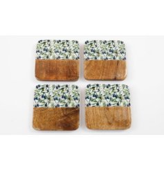 Protect furniture while adding style with Olive Enamel Coasters 